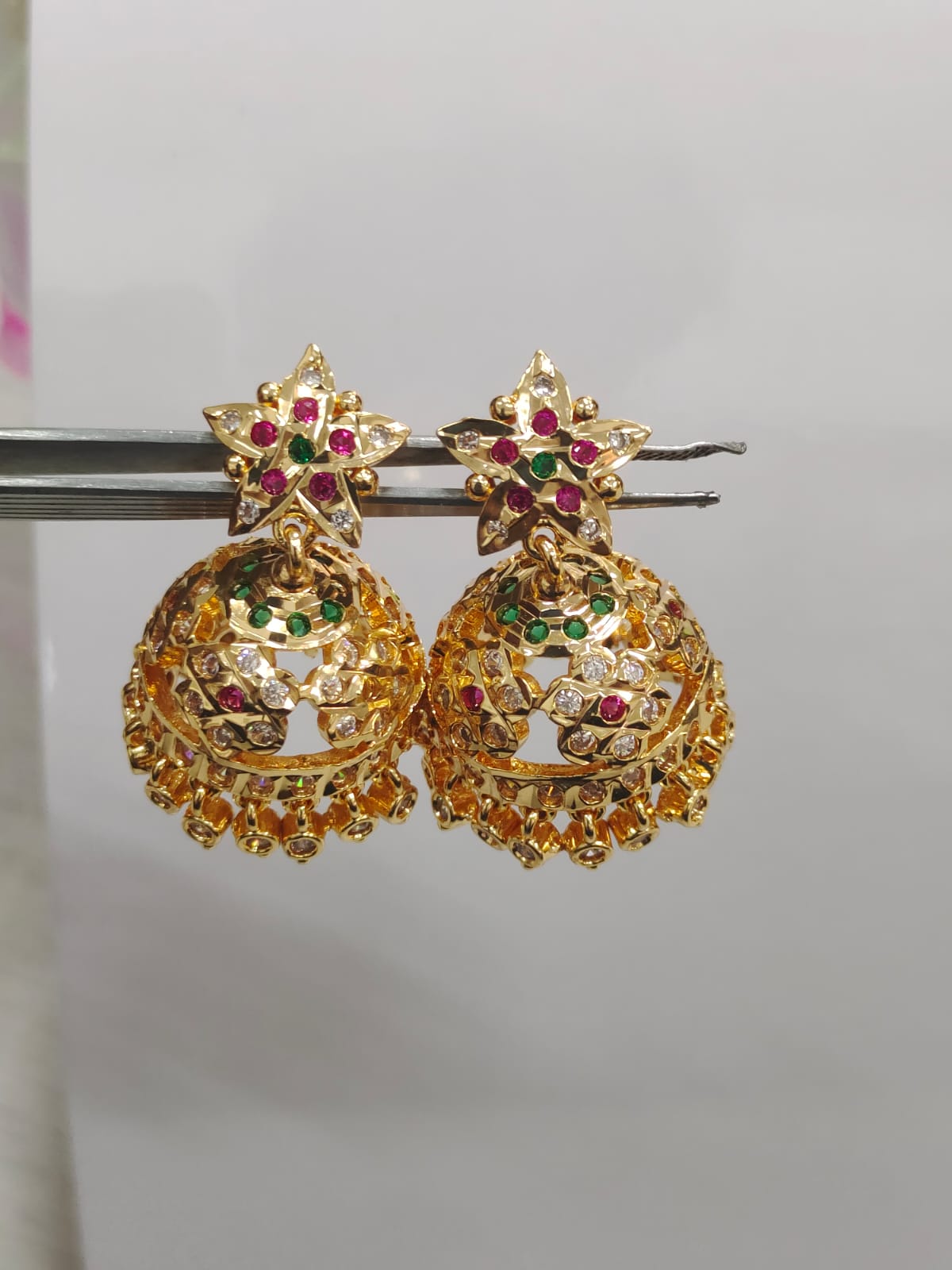 Panchaloha Impon Handmade Ruby  Jumki_16