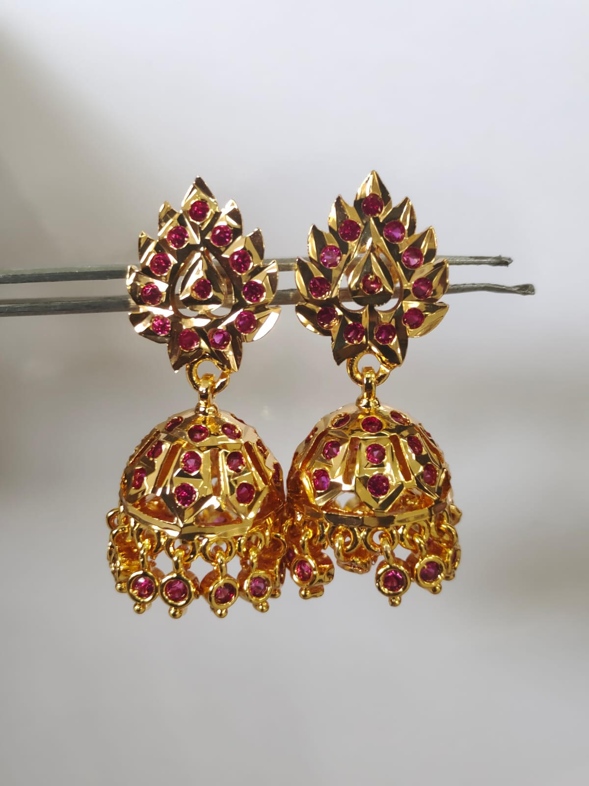 Panchaloha Impon Handmade Ruby  Jumki_8