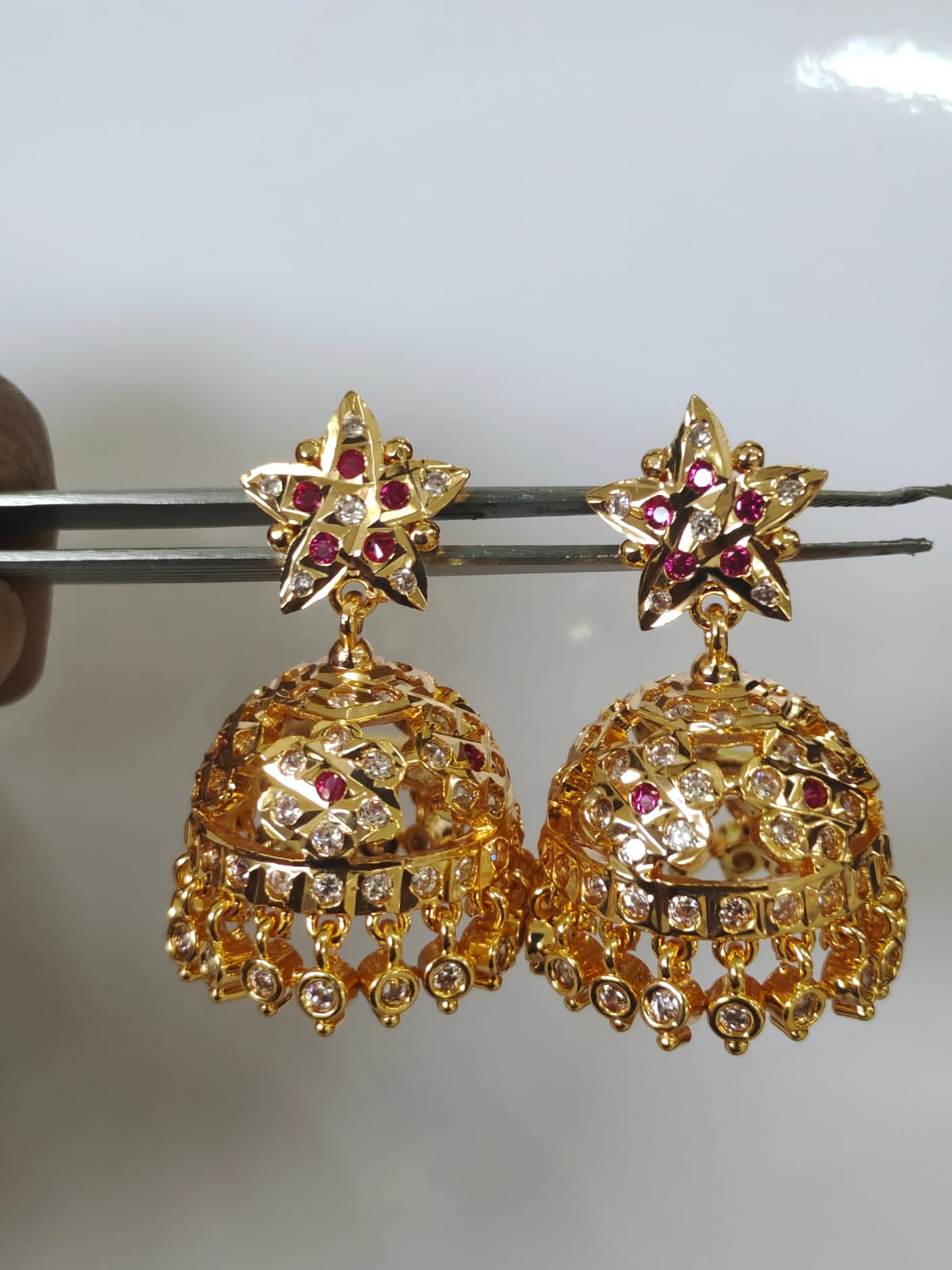 Panchaloha Impon Handmade Ruby  Jumki_40