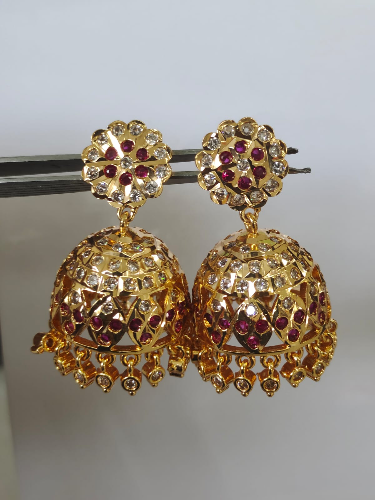 Panchaloha Impon Handmade Ruby Jumki_28