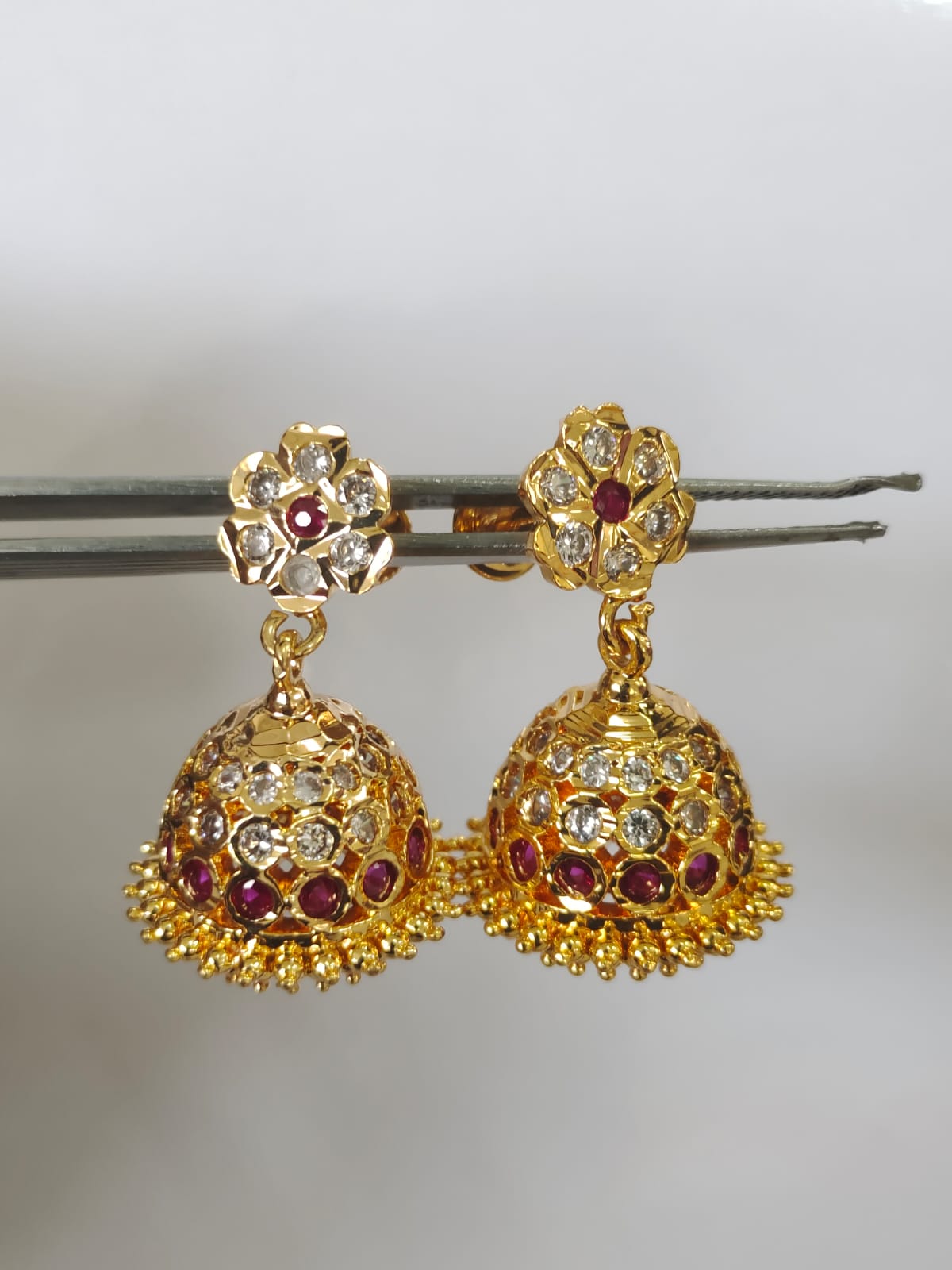 Panchaloha Impon Handmade Ruby Jumki_27