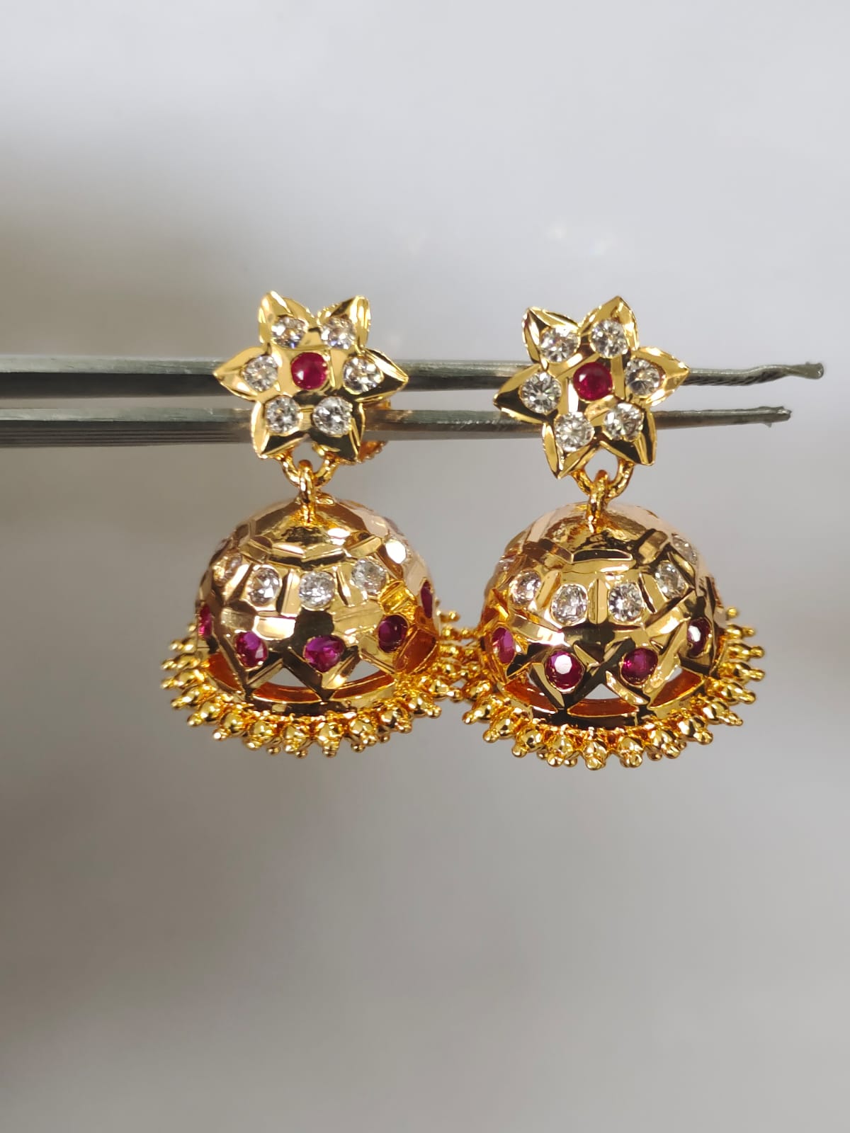 Panchaloha Impon Handmade Ruby Jumki_22