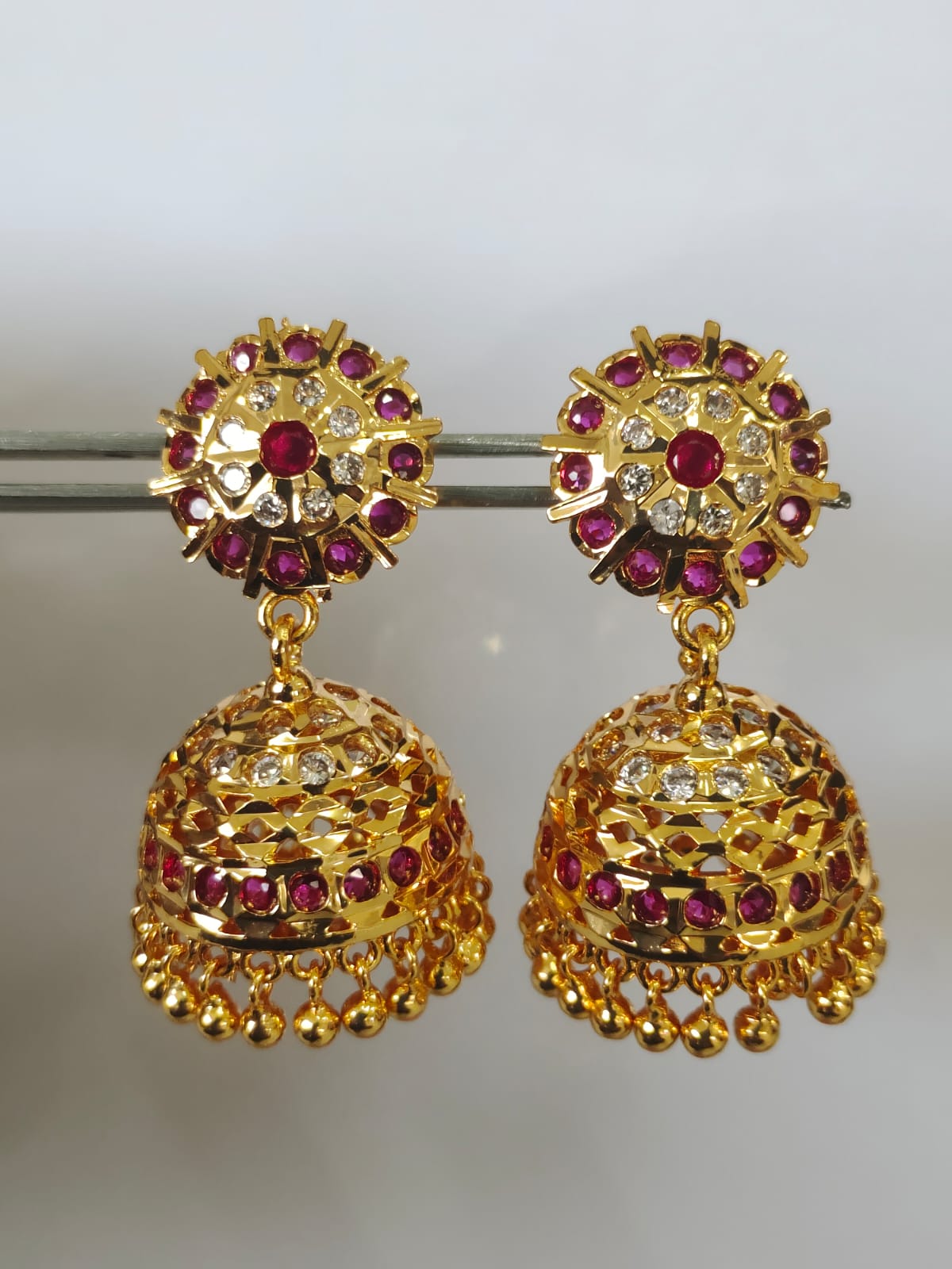Panchaloha Impon Handmade Ruby Jumki_30